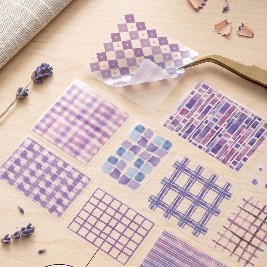 20 PCS PET Scrapbook Sticker Transparent Grid Sticker Scrapbooking Supplies Planner Decorative Junk Journal Collage Sticker Stickers Scrapbook Supplies - Stickers - View 1