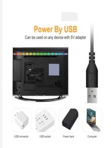 Fita LED  50X50* 5 Metros Conduzida USB Tiras De Luz RGB Mudança De Cor Por 24 Teclas Remoto - Multicolorido - Visão 6
