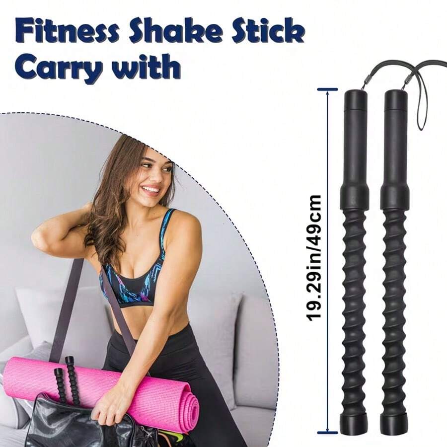2-In-1 Cordless Battle Rope - Portable No Anchor Home Gym Equipment For Arm Muscle Strength & Cardio Training, Black - B - View 1