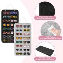 1pc (16 Compartments) Felt Glasses Hanging Bag, Fashion Glasses Accessories & Jewelry Storage Bag, Wall-Mounted Eyeglasses Organizer, Perfect Gift For Gender Reveal Party, Birthday, Wedding, Gathering, Colleagues, Friends And Family, Back To School Season, 16 Compartment Dust-Proof Nylon Multi-Function Hanging Rack, Foldable Fashion Glasses, Stylish Eyeglasses, Glasses Storage Hanging Bag, Gift For Women And Men - Multicolor - View 2