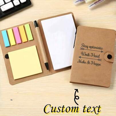 Customized Text LOGO, Customized Pocket Notebook Set With Customizable Text Content, Ideal For Office, Travel And Quick Note-Taking, Suitable For Business/Work/Office, School Supplies