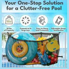 1pc Swimming Pool Hanging Storage Bag, Outdoor Pool Fence Hanging Bag, Large Capacity Swim Ring Storage Bag, Inflatable Toy Storage Bag, Outdoor Inflatable Pool Essential, Beach Holiday Family Gathering Essential, Inflatable Pool Floating Items Portable Storage, Swimming Pool Toys & Swim Rings Storage - Multicolor - View 2