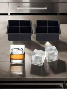 Large Silicone Ice Tray Mold Removable Lid For Freezer Chilling Whiskey Cocktails Juices Coffee Diy Frozen Drink Molds Reusable Square Ice Trays For Kitchen Bar Men Women Kitchen Summer Essentials - Multicolor - View 3
