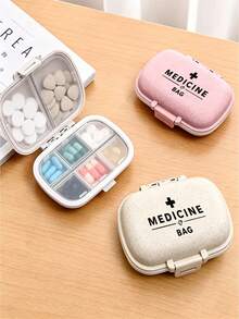 Kotak Penyimpanan Obat Portabel Warna Beige & Pink dengan Segel - Mudah Dibawa di Saku, Tas Tangan, dan Dompet. Penting untuk Obat Harian dan Perjalanan Bisnis. Dirancang dengan 8 Kompartemen. - MultiWarna - View 1