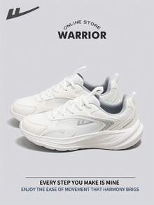 WARRIOR 女款时尚复古运动鞋，春夏舒适跑步鞋，简约休闲又不失时尚感，四季皆宜，耐磨耐穿，适合全天穿着的训练鞋。 - 白色 - 查看 1