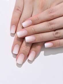 20 miếng dán móng tay gel mùa hè, tự dính, không cần đèn UV, phong cách ombre hồng/gothic/trắng sữa, chất lượng salon tự làm, quà tặng tốt nghiệp cho nữ, dụng cụ làm móng nghệ thuật. - trắng - Xem 4