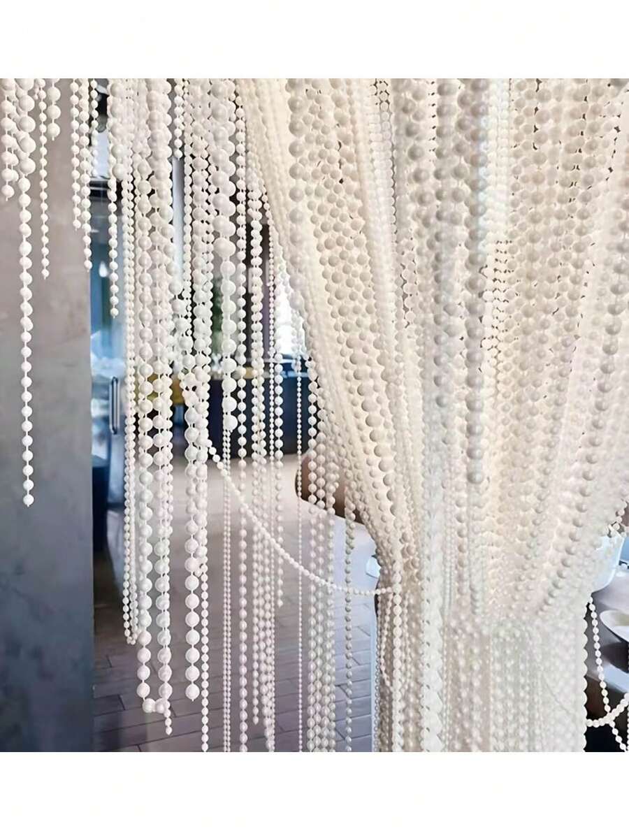1pc 4m/157.48in Faux Pearl Flower Garland Decor, Wedding Floral Wreath Chain, Wedding Pearl Chain, Faux Pearl Beaded Chain, Wedding Decor Pearl Chain, Suitable For Bouquets, Centerpieces, Arch Decoration, Trimmable Length, Elegant Decor For Holidays & Parties - One Size Fits All - View 1