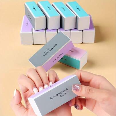 10pcs 4 Way Nail Buffer Block, Nail Shine Buffers Blocks Files For Natural And Acrylic Nails Smoother Buffing Block, Professional Manicure Tools, Nail Art Tools, Back To School, Nails, Manicure Tools