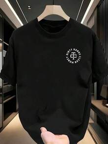 Cute Unisex Premium Casual T-Shirts, Men's Graphic Tee, Dirty Hands Clean ❤️ Money Daily Wear 100% Cotton Unisex Gift Idea For Him Or Her Urban Fashion Top - 黑色 - 查看 3
