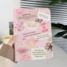 1 chiếc ốp lưng máy tính bảng màu hồng in hình ghép các câu Kinh Thánh Cơ Đốc, có ngăn đựng bút, tương thích với iPad 9.7/10.2/10.9 inch, thế hệ thứ 7/8/10, iPad Air 2/4/5/11 (M3 2025)/13 (M3 2025), iPad Pro 11, 11 (A16 2025)/Tương thích với Galaxy Tab S10+/S9/A9, Tương thích với Matepad. - Nhiều màu - Xem 4