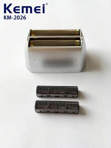 Kemei KM-2026 KM-2027 电动剃须刀替换刀头，原装替换刀头，往复式电动剃须刀刀网及刀片替换套装 - 黑色 - 查看 6