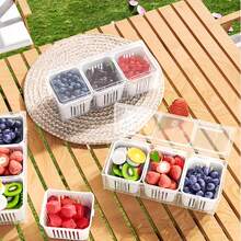 4pcs (3pcs Drain Baskets And 1pc Box) Drain Baskets For Fruits, Refrigerator Storage - Multicolor - View 5