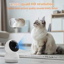 1296P HD Wireless Security Camera, Indoor Pet Monitoring, 360° Panoramic Rotation Home Security Camera, Dual-Band 2.4G And 5G WiFi, Remote App Access, Two-Way Audio, Infrared Night Vision, AI Motion Detection - Suitable For Home, Baby, Elderly And Pets - Perfect Christmas, Thanksgiving Or Halloween Gift; Suitable For Elderly Care Monitoring, High-Quality Manufacturing, Smart Home Applicable. - White - View 2
