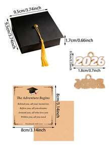 1 Set Of 2026 Graduation Cap-Shaped Gift Box, Complete With Tassel, Greeting Card And 2026 Number Pendant; Graduation Party Favor Box, Graduation Ceremony Commemorative Gift Box, Graduate Gift, Back-To-School Gift Box, Graduation Ceremony Decoration. - View 9