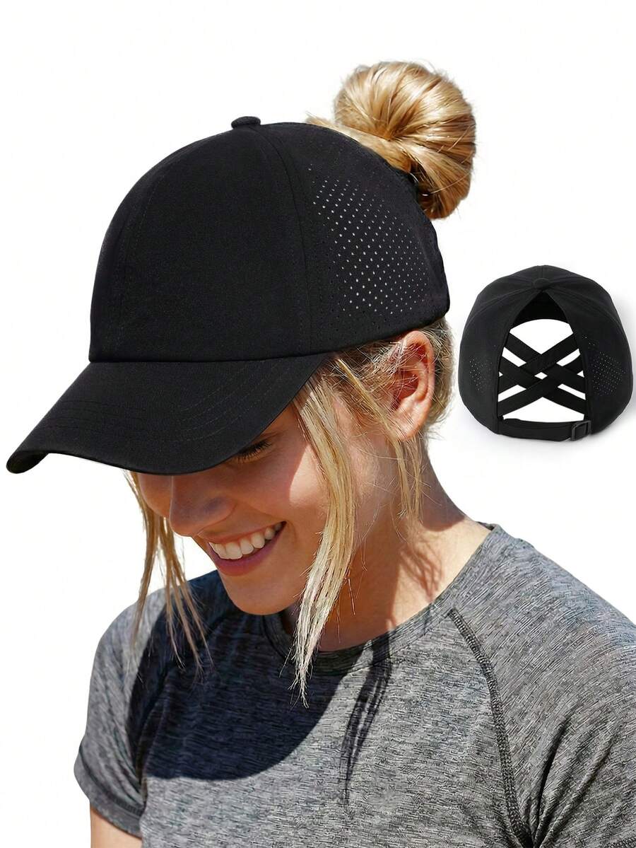 Women's Breathable Mesh Baseball Cap - Adjustable Snapback Trucker Hat For Casual Outdoor Wear,Beach,Travel - A - View 1