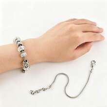 1/5/10 Pcs Gold Silver Snake Bone Chain Bracelet With Heart Lobster Clasp, Suitable For DIY Bracelet Making, Ideal For Gifting - Bracelet - View 2