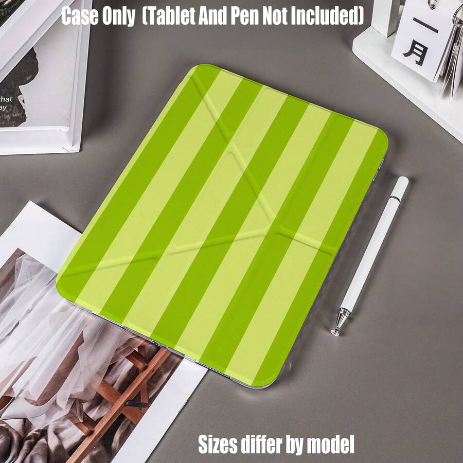 Ốp bảo vệ bằng acrylic trong suốt cao cấp, màu xanh lá cây sọc dọc, kiểu gập chữ Y. Thiết kế gập ba hình chữ Y, chức năng tự động bật/tắt màn hình thông minh, bảo vệ toàn diện, chất liệu khung thân thiện với da, khung chống rơi bằng túi khí, chân đế đa góc, mặt lưng acrylic trong suốt, khe cắm bút tích hợp, các đường cắt chính xác, nhẹ và dễ mang theo. Tương thích với iPad Mini 4/5 (7.9 inch), Mini 6/7 (8.3 inch), Air 1/2/3. - Nhiều màu - Xem 1