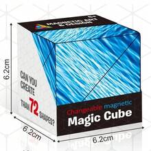 Magic Cube Rotates, Its Geometric Shape Can Change, It Is Magnetic And Can Relieve Stress. This Three-Dimensional Flipping Puzzle Cube Is A. - 深卡其色 - 查看 13