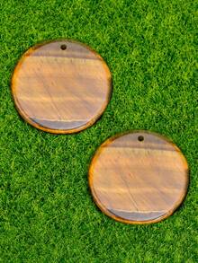 2pcs Natural Stone Round Pendant DIY Jewelry Making Accessories, 30mm Red Stone & Jade Decoration Gifts - Multicolor - View 9