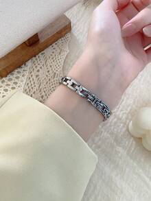 1件新款优雅休闲女士手表，复古金色，欧美中东风格 - 銀色 - 查看 7