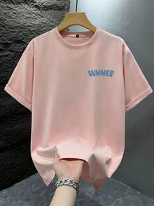 1 Stück Herren Grafik T-Shirt Strandurlaub Lässig Sommerkleidung Muster Lockerer Schnitt Kurzarm T-Shirt - Pink - Übersicht 3