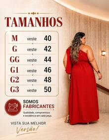 Women's Plus Size Long Dress With Single Sleeves And Slit And Delicate Belt - Naranja Quemada - Ver 4