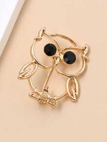 1pc Geometric Pattern Casual Zinc Alloy Brooch - Burung Hantu Emas - View 5