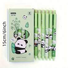 6 chiếc bút bi bấm nút hình gấu trúc dễ thương mới, màu trung tính, kiểu dáng tối giản, bền chắc, thích hợp cho bé gái. - Bút gel chủ đề gấu trúc - Xem 4