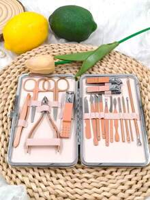 Cute & Sweet Nail Art Tool Set, Includes Nail Clipper, Ear Spoon, Scissors, Nail File, Specially Designed For Nail Artists - Pink - View 6