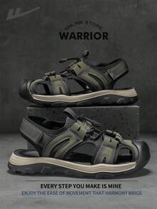 Warrior 男士 River Tracing 鞋款轻便、舒适、透气，风格低调休闲时尚。适合全年穿着，经久耐穿，可全天穿着。镂空厚底粗跟运动鞋。 - 軍綠/黑 - 查看 5