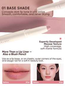 JUDYDOLL Soft Matte Lip Liner, Serbaguna untuk Membingkai Bibir, Kontur, Perona Pipi, dan Lipstik Matte - W02 Kontur Warna Hangat - View 6