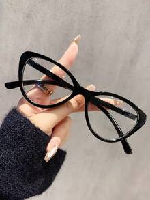 1 Pair Women's Fashionable Classic Retro High-Definition Cat Eye Glasses - Black - View 6