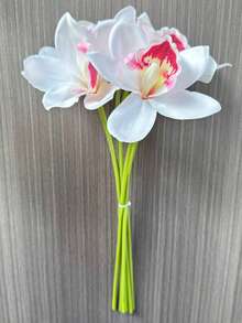6支/套 新款6头长枝兰花仿真花，高端家居及办公室桌面装饰假花 - 多色 - 查看 17
