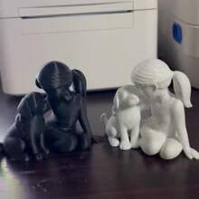 Nordic Style Girl And Dog Sculpture, Warm Home Decor And Desktop Ornament - Desktop Decorative Art Pieces - View 11