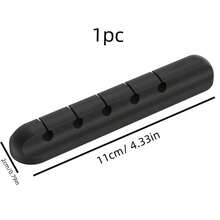 1个黑白自粘式多槽理线器，兼容C/Lightning/A接口，适用于智能手机、平板电脑、笔记本电脑、耳机、台式机和车载理线，节省空间的理线配件 - 自黏多槽線纜固定器 - 查看 13