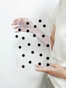 1pc Black Polka Dot Transparent Protective Case, Covers, Anti-Drop Clear TPU Protective Cover, Ultra-Thin Lightweight, Suitable For Multiple Models, Suitable For Students And Office Workers, Simple Style Gift For Yourself Or Loved Ones, Compatible With IPad 10/9/8/7, Air 5/4/3, Pro 11/12.9 Inch, Tablet Accessories, For Tablet, Quick Ship. - Clear - View 11