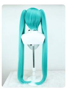 Tóc giả cosplay dài màu xanh dương, kiểu anime, buộc hai đuôi ngựa, có kẹp, làm bằng chất liệu tổng hợp, thích hợp cho Comic Con và lễ hội Carnival. - Màu xanh Cadet - Xem 7
