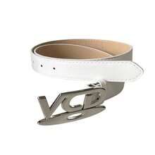 Unisex Retro VCD Buckle 105cm PU Leather Belt, Multifunctional Black & White Decorative Belt, Gift For Jeans - CVD-white - View 8