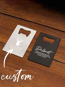 Personalized Bottle Opener, Playing Card Gift, Customized Name And Date Groomsman Gift, Personalized Initial Wallet Bottle Opener, Playing Card Bottle Opener, Party Favors, Casino Playing Cards, Groomsman Proposal Gift, Spade A, Best Gift For Men - Multicolor - View 3