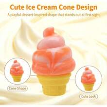1pc Ice Cream Cone Shaped Squishy, Slow Rising Sensory Squeeze Stress Relief Item, Helps Release Pressure & Soothe Mood, Creative Gift For Graduation Season & Father's Day - 1pc - 查看 2