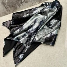 1pc New Liquid Silver Headscarf, Y2K Bandana Scarf, Vintage Street Style Tube Top Hair Wrap - Multicolor - View 6