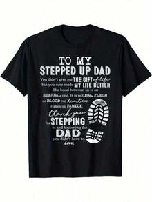 To My Stepped Up Dad My Life Better Stepping Dad-Shirt - Black - View 9