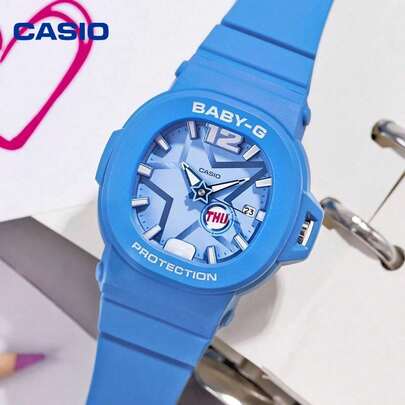 Casio 卡西欧 BGA-10D-2A2 灰蓝色可拆卸表圈星形表盘防水防震生日礼物腕表
