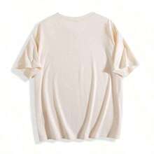 Women's Short Sleeve T-Shirt With Round Neck And Letter And Racing Car Print, 100% Comfortable Cotton, Women's Summer Clothes, Women's Holiday Clothes, Summer Clothes, Women's Spring Clothes, Summer Tops, Festival Clothes, Women's Easter Clothes. - 酒紅色 - 查看 2