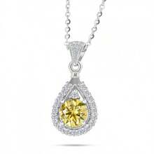Mặt dây chuyền đá Moissanite 1 carat bằng bạc S925, kiểu dáng thanh lịch và sang trọng dành cho nữ, phù hợp đeo hàng ngày, hẹn hò và dự tiệc, kèm hộp quà tặng. - Một chiếc 1CT - Xem 2