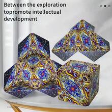 Variable Geometric Shapes, Color-Changing, Magnetic, Magic Cube, Stress-Relieving, Manual Flipping Jigsaw Puzzle Cube - Magnetic Cube 3D - View 5