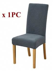 1/4pcs Solid Color Dining Chair Covers, Stretch Elastic Full Chair Protector Slipcovers, Suitable For Kitchen, Wedding, Party, All Seasons - Dark Grey - View 6