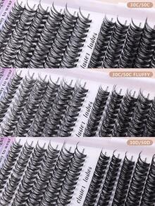 Mkhlina 30/50簇自然卷曲12-16mm DIY假睫毛 - 30/50 - 查看 2