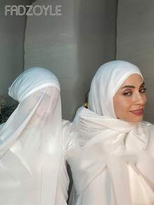FADZOYLE 1 Stück praktischer einfarbiger Chiffon Hijab & elastische Unterkappe, atmungsaktiver dehnbarer Turban Hut, langer Kopftuchschal, Bandana Hijab, weich und leicht, multifunktional für muslimisches bescheidenes Gebet, täglichen Gebrauch, praktisch und sicher, Zubehör für Frauen, seidig, großzügige Größe für Abendkleider, Party, Reise, Büro, Geschenk, Feiertag, Strandtuch - Verschiedenfarbig - Übersicht 12
