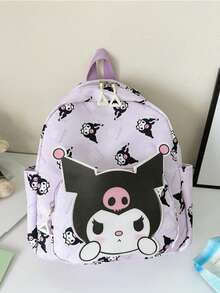 SANRIO 可愛卡通 Hello Kitty 迷你印花後背包，學生書包，輕量旅行背包，高品質耐用休閒日用包，附可愛角色印花，舒適加厚肩帶，時尚款 - 彩色 - 查看 11